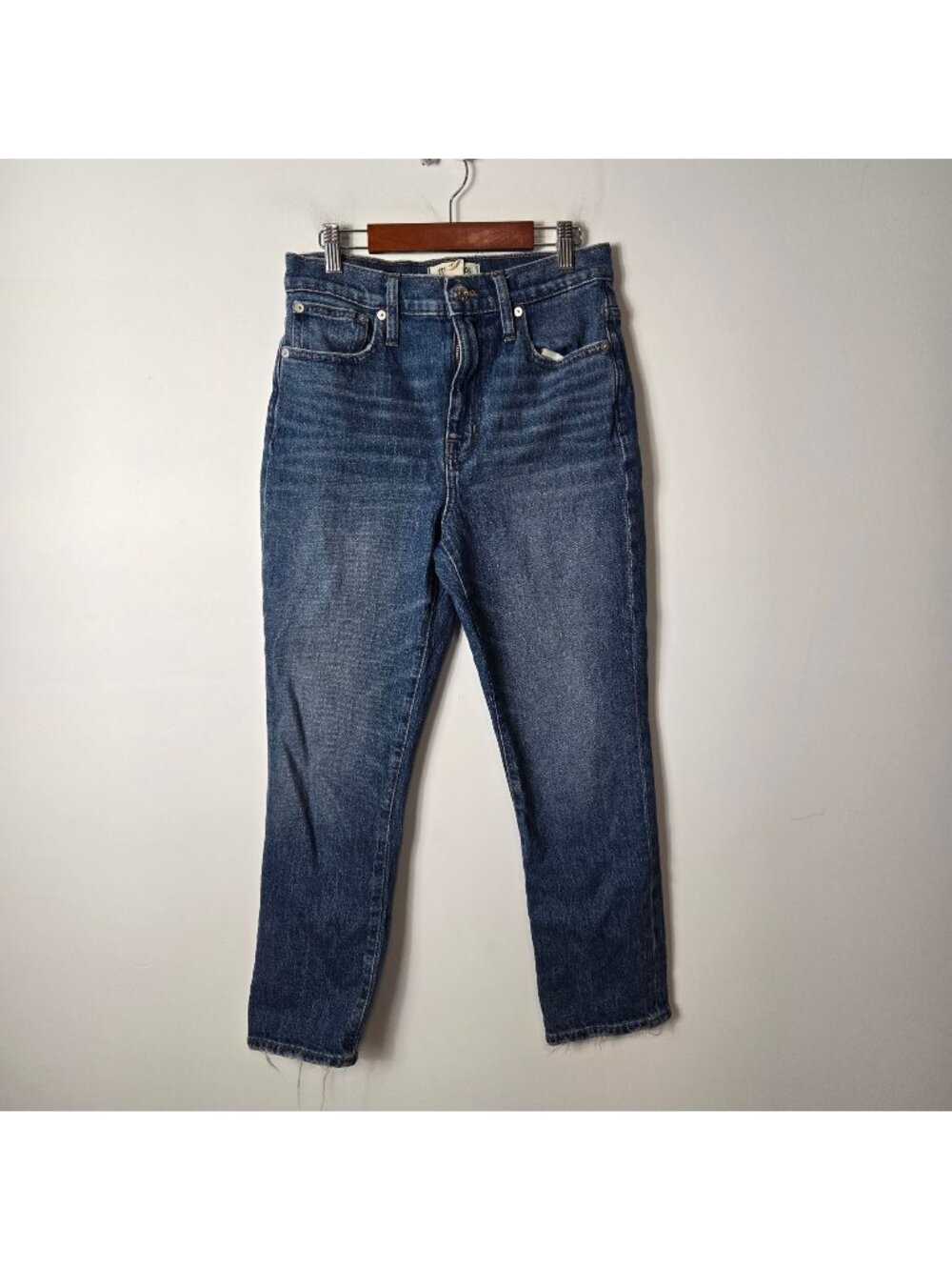 Madewell Size 26 The High-Rise Slim Straight Leg Crop Ankle Boyjeans Lavern Wash